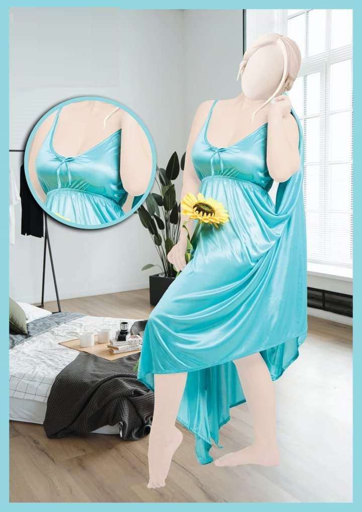 1Pc Silk Bridal Nighty - 1052