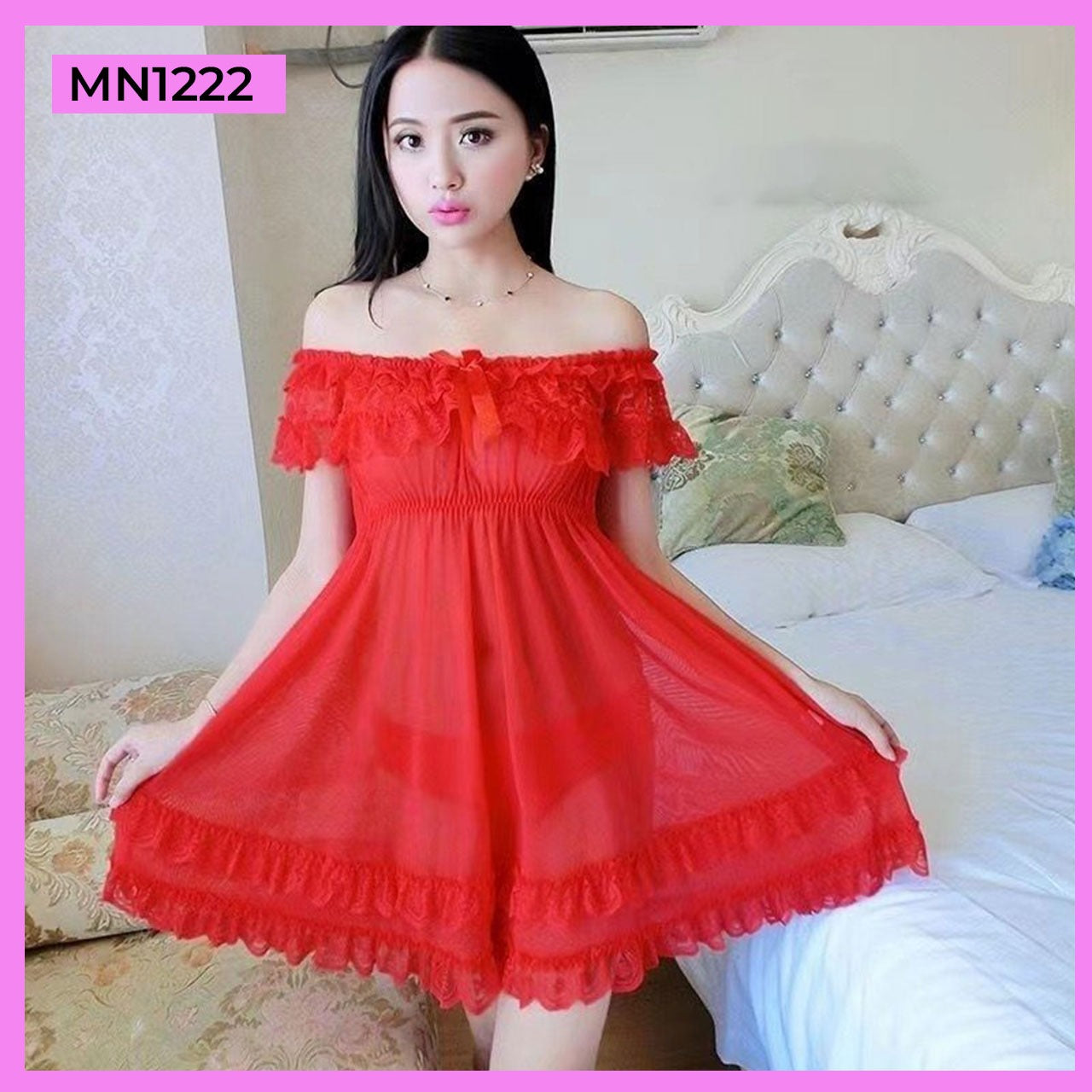 Baby Doll Transparent Lace Nighty