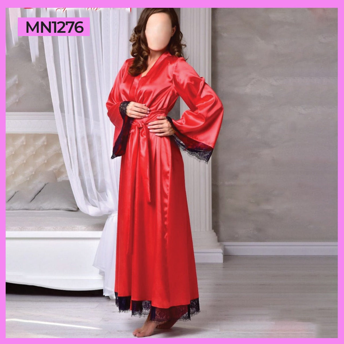 Long Silk Robe Gown With Panty