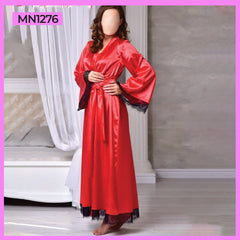 Long Silk Robe Gown With Panty