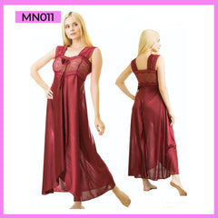 Long Silk Front Open Long Gown