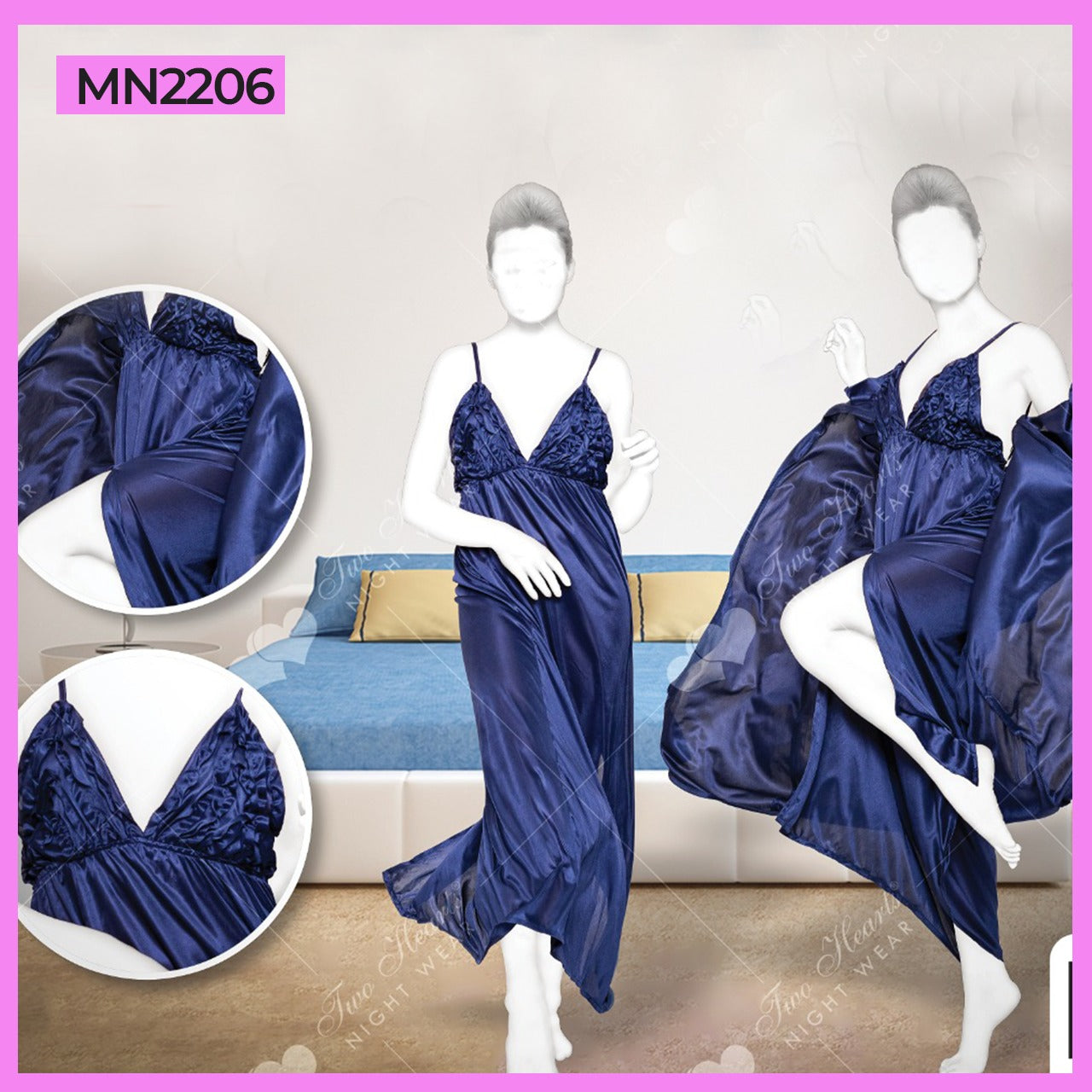 2Pc Bridal Gown Nighty Set