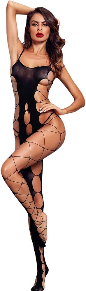 Body Stocking Women Romantic Bodysuit Transparent Sheer Mesh Lace Backless Sexy Lingerie