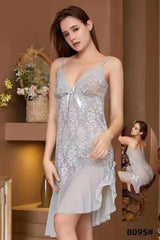 Grey Lace Short Lingerie Dress Nighty