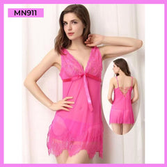 Baby Doll Pink Net Nighty