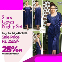 2Pc Gown Nighty Set