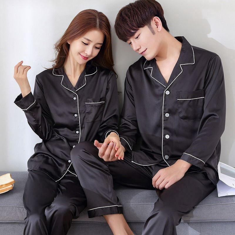 Couple Pajama Set for Honeymoon Sleep Suit (Black)