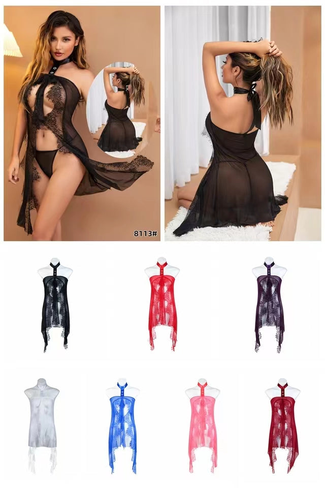 Hot & Sexy Front Open Baby Doll Short Nighty 8113