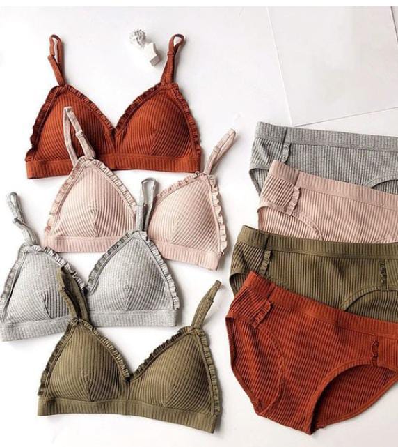 V-cut Soft Padded Bralette Set