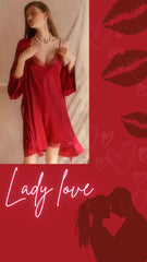 Short Gown Women Sleepwear Sexy Nightwear