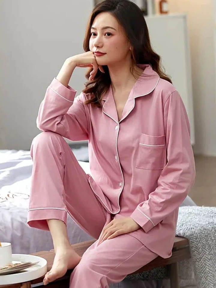 Pink Silk Pajama Set