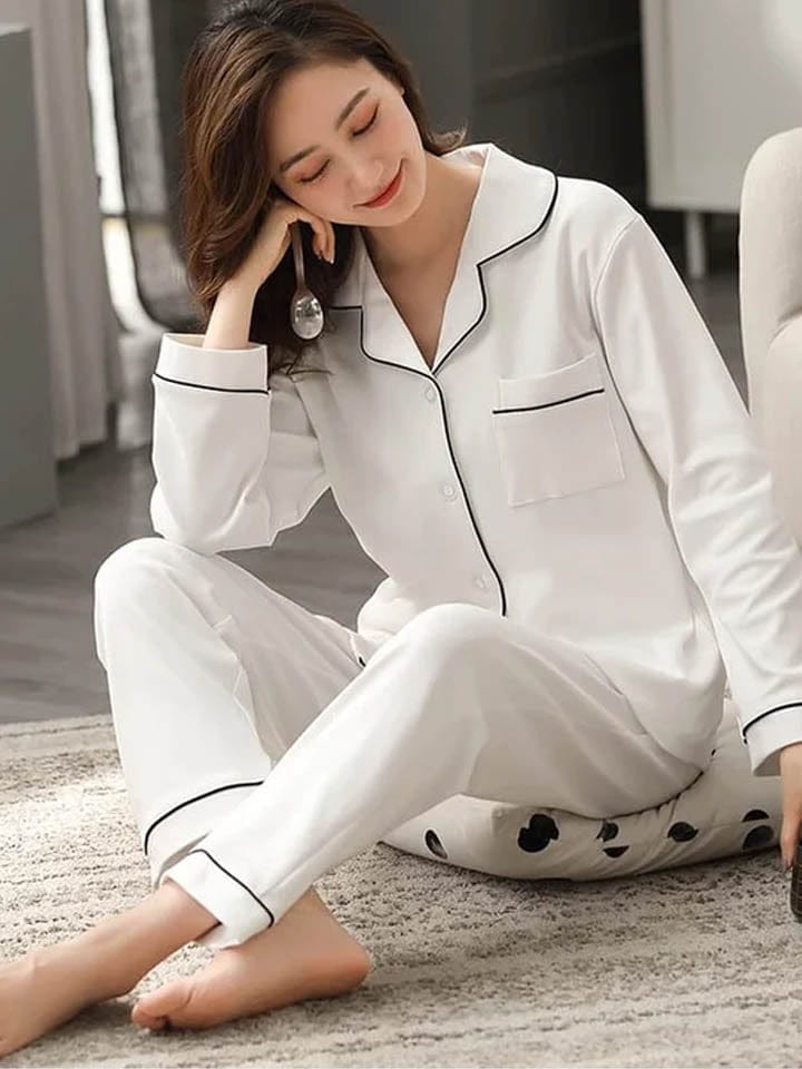 White Silk Pajama Set