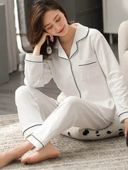 White Silk Pajama Set